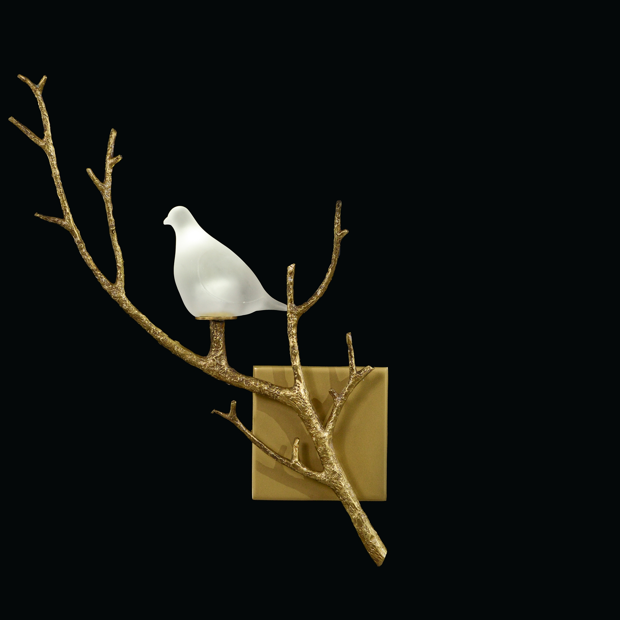 White Lazurite Dove and Brass Wall Sconce I