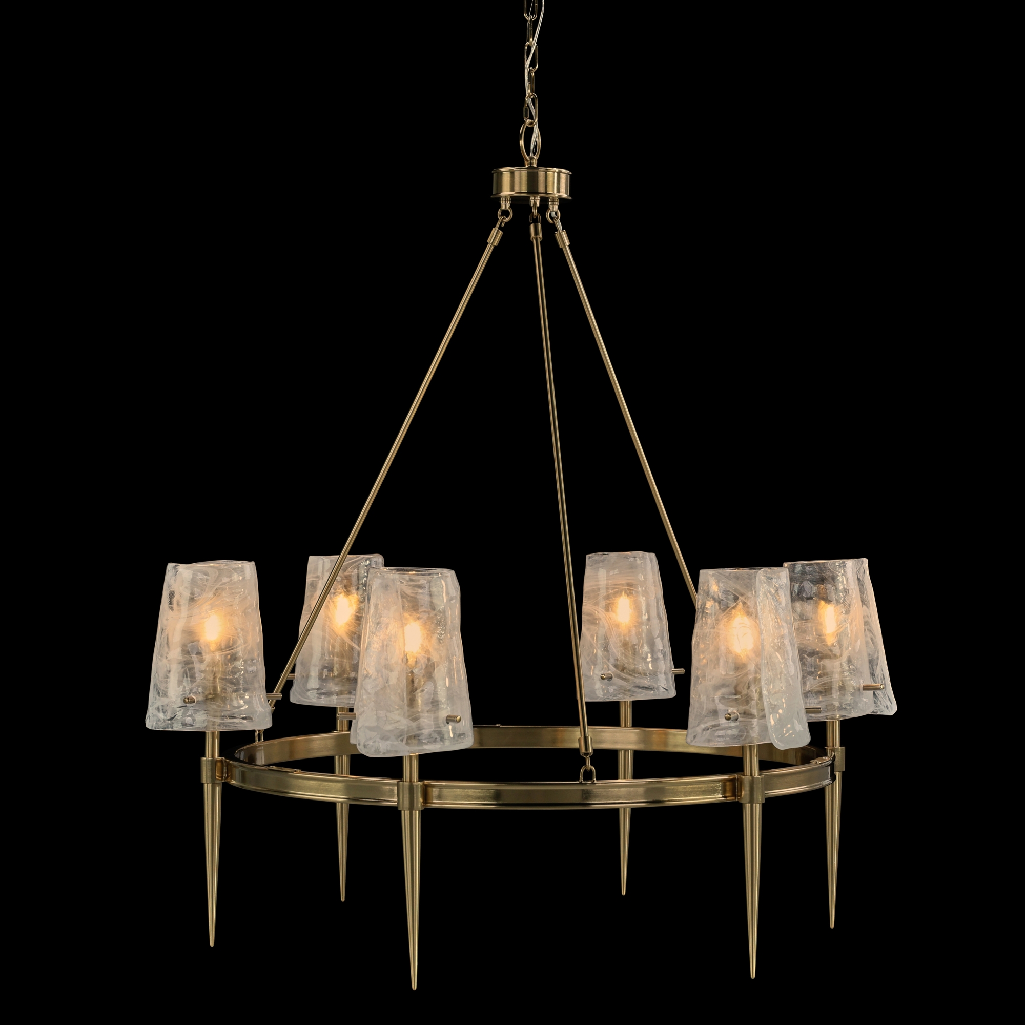Coffee Bronze Torch Six-Light Chandelier