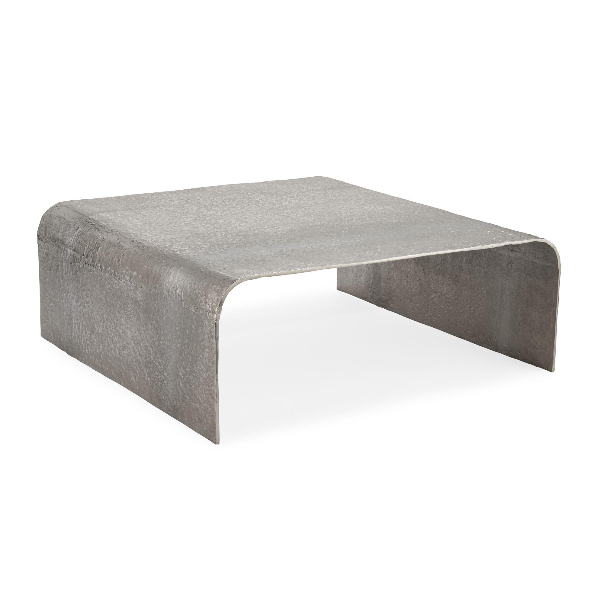Cocktail Table In Textured Nickel