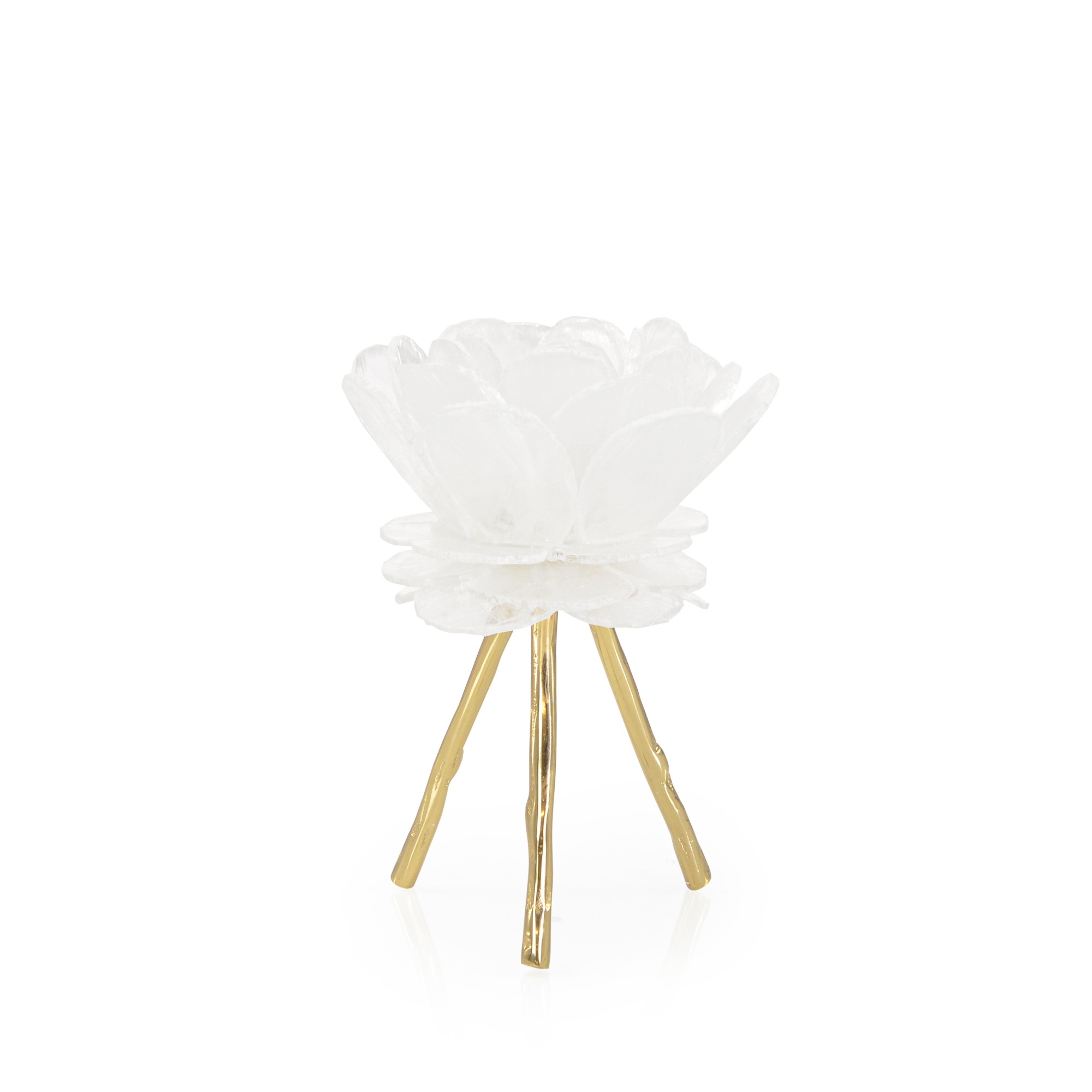 Blossoming Selenite Candleholder, Small