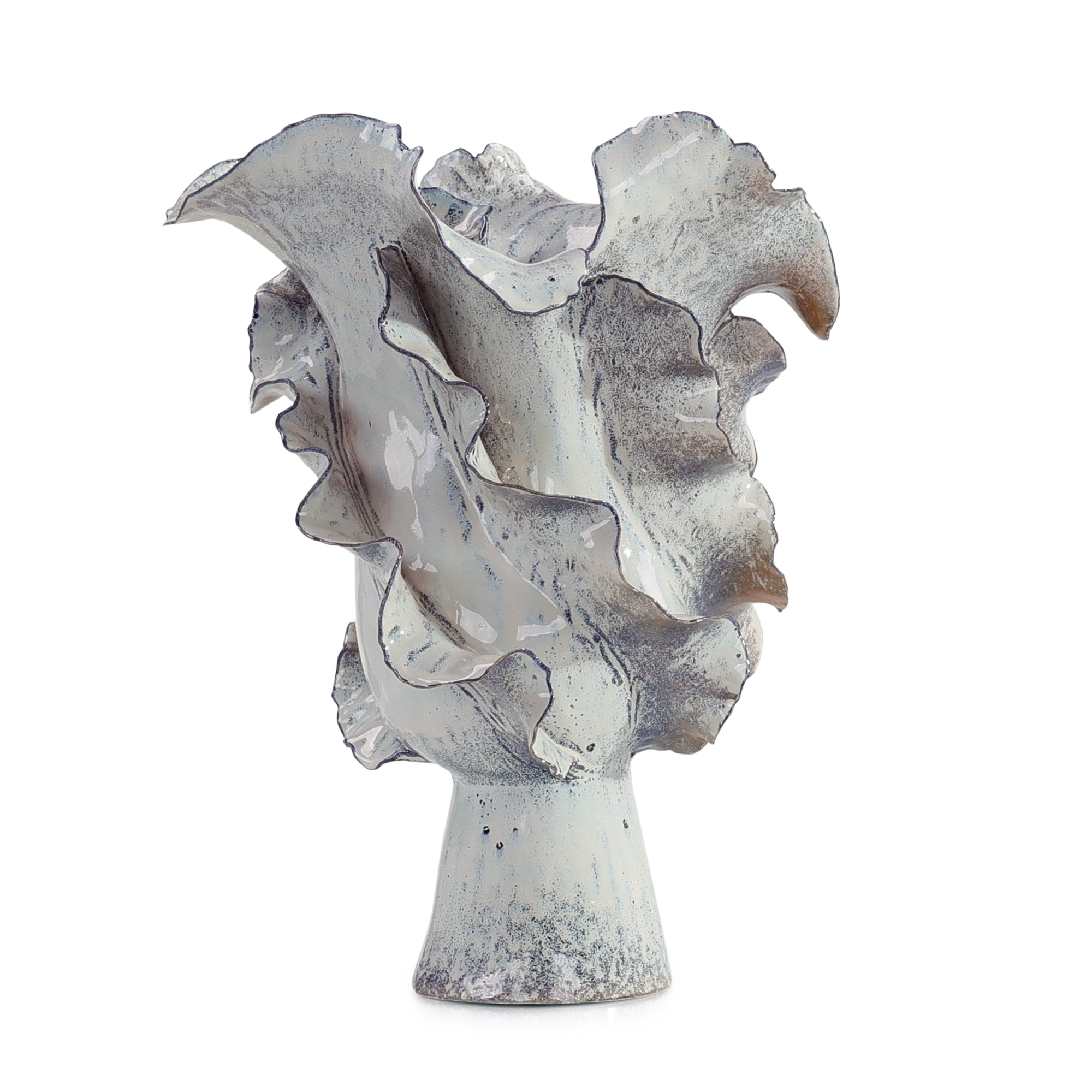 Waved Porcelain Vase, Large