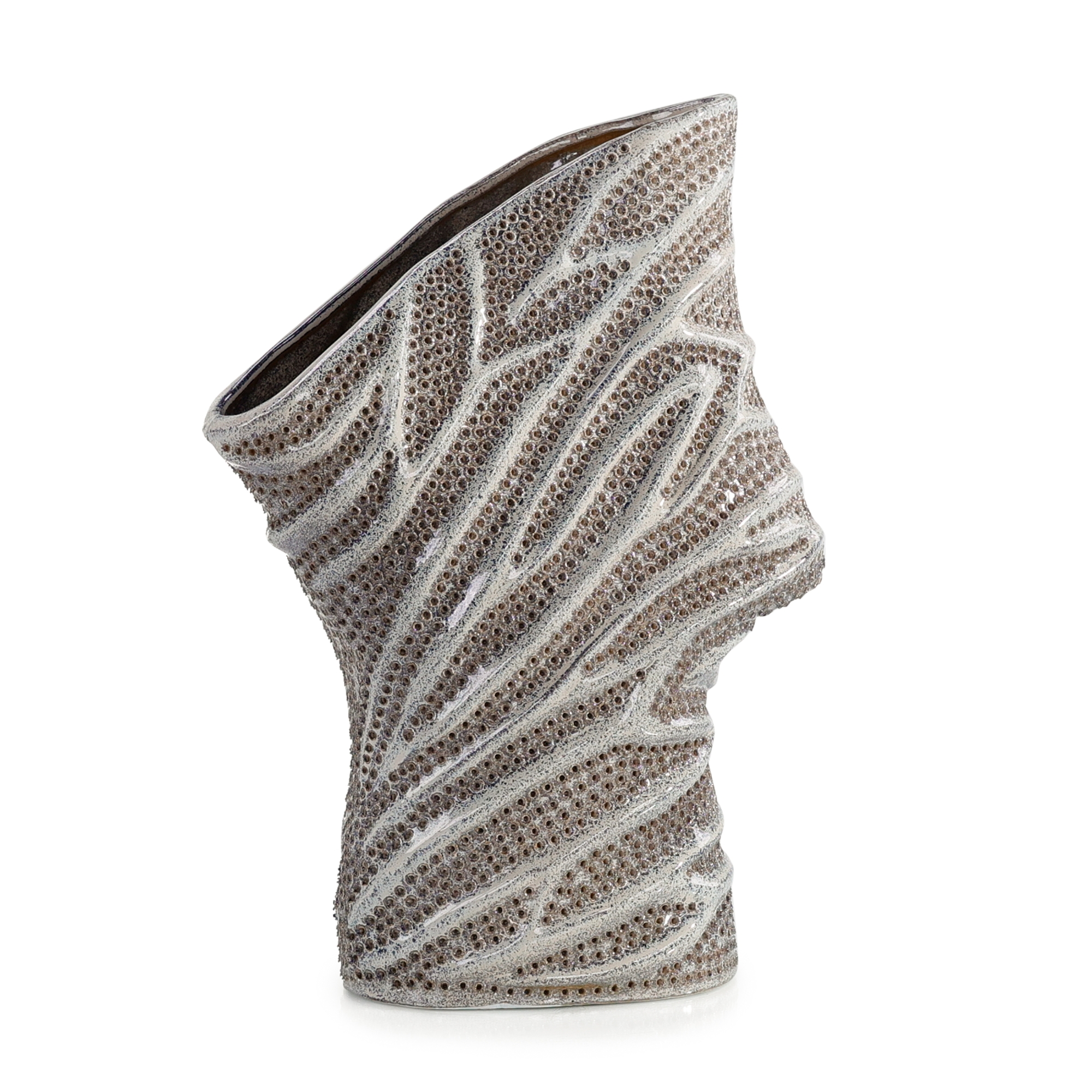 Porcelain Mesh Vase, Silver